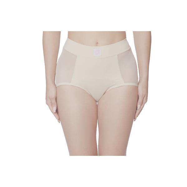 Chiloti menstruali reutilizabili Femieko, model Nanna, absorbtie moderata, cu talie inalta, culoare nude, marimea XS