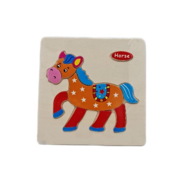 Puzzle din lemn 15x15 cm - Calut, 7Toys