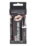 Set Perfect Lips, Ruj de buze mat si creion pentru contur asortat, Nr. 4, Light Nude, Magic Studio, 4g