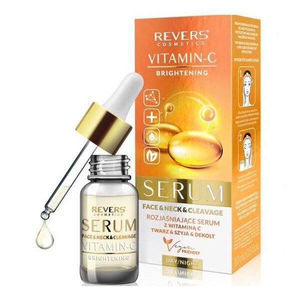 Ser iluminator pentru fata, gat si decolteu, cu Vitamina C si Mango, Revers, 10ml