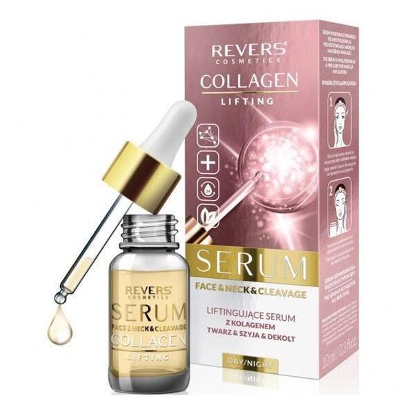 Ser pentru fata, gat si decolteu cu Colagen, cu efect de lifting, Revers, 10ml