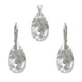 Set argint, Set Swarovski Pear Moonlight 22mm