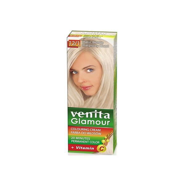 Vopsea de par, permanenta, Glamour, Venita, Nr. 12/1, Blond Platinat, 50 ml