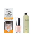 Kit OPI Intarirea Unghiilor, Tratament Nail Envy Strenghener 15ml, Lac De Unghii Infinite Shine Bubble Bath 15ml, Dizolvant Profesional 118ml