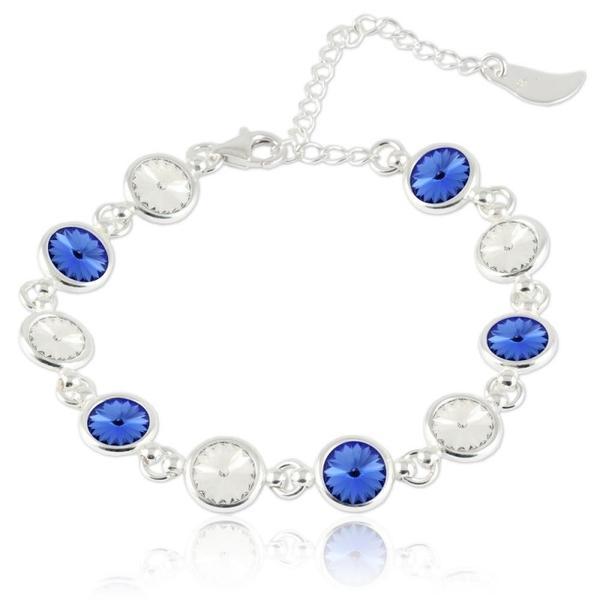 Bratara argint, Bratara Swarovski Shine Crystal Clear Sapphire (Bratara Criando Bijoux) + CADOU Laveta curatat bijuteriile din argint