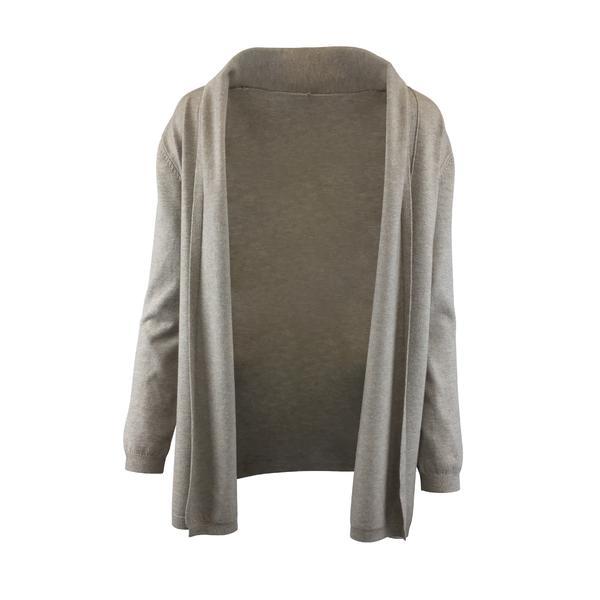 Cardigan tricotat fin, bej, M-L