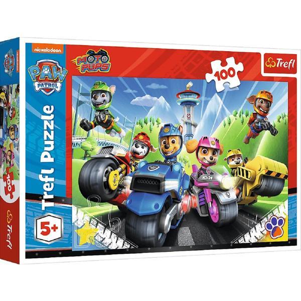 Puzzle 100 trefl patrula catelusilor - Catelusii pe motociclete