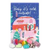 Set cadou Calendar Baby It's Cold Ouside Advent, 24 mini-bile de baie si mini-sapunuri, Bomb Cosmetics