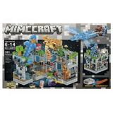 Set de constructie LB Plus, Lumea Minecraft cu lumini LED si parti mobile, 2 in 1, 551 piese