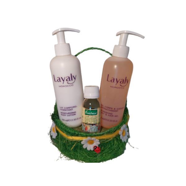 Set lotiune corp hidratanta Layaly 400 ml, Gel de dus pentru corp si par Layaly 400 ml, Ulei de cactus fraicheur 60 ml