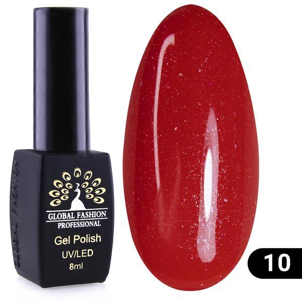 Oja semipermanenta, Global Fashion, Disco Summer, 8 ml, Rosu 10