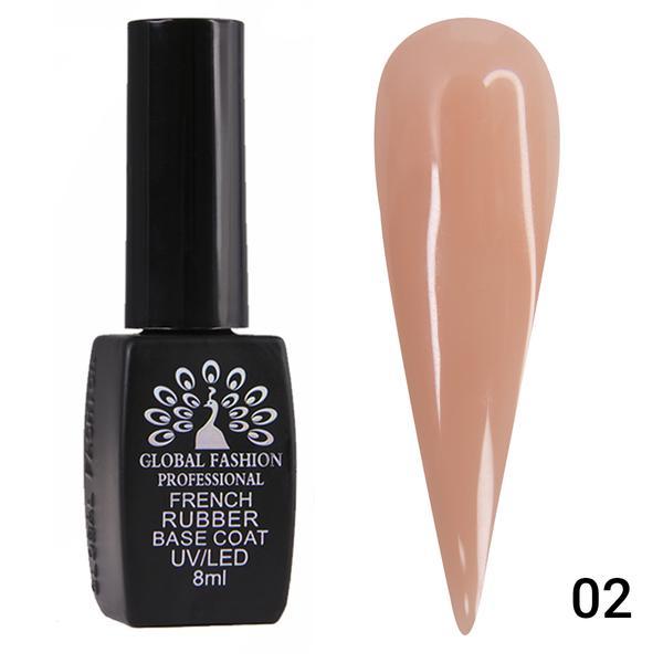 French Rubber Base Coat, Global Fashion, 8 ml, 02 Nude