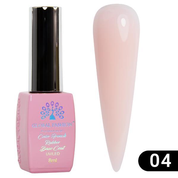 Base Coat Color French, Global Fashion, 8 ml, Roz 04