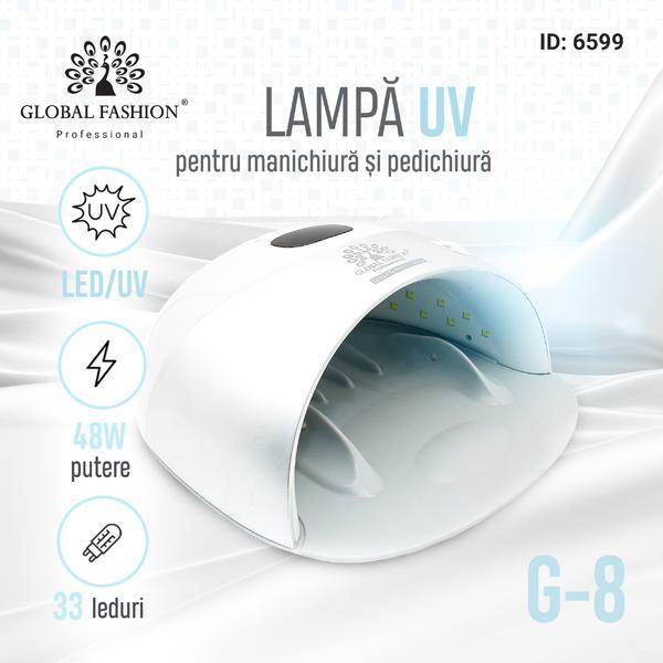 Lampa pentru unghii LED/UV 48W Global Fashion G8, white