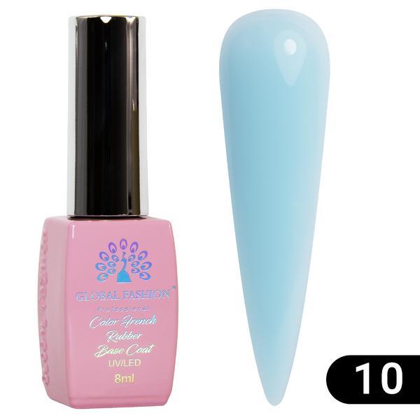 Base Coat Color French, Global Fashion, 8 ml, Albastru pastel 10