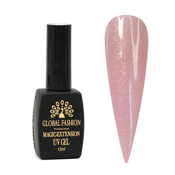 Gel UV pentru constructie, Magic Extension 12 ml, cu glitter,  Roz G07