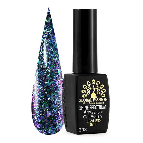 Oja semipermanenta, Global Fashion, Shine Spectrum, 8 ml, Albastru 303