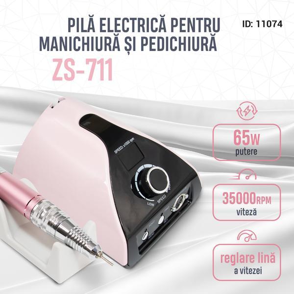 Freza electrica Global Fashion ZS-711, 35000 RPM, 65W, Roz