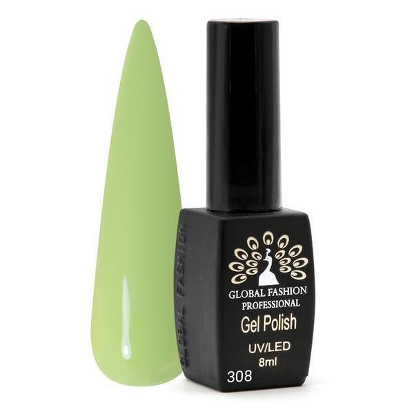 Oja semipermanenta  Black Elite, Global Fashion 8 ml, Verde 308