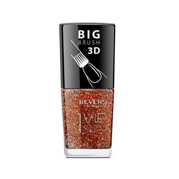 Lac de unghii Vip, 3D, Revers, sclipici auriu, 12 ml, Nr 201