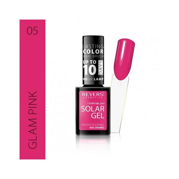 Lac de unghii solar gel, Revers, 12 ml, roz, 05, glam pink