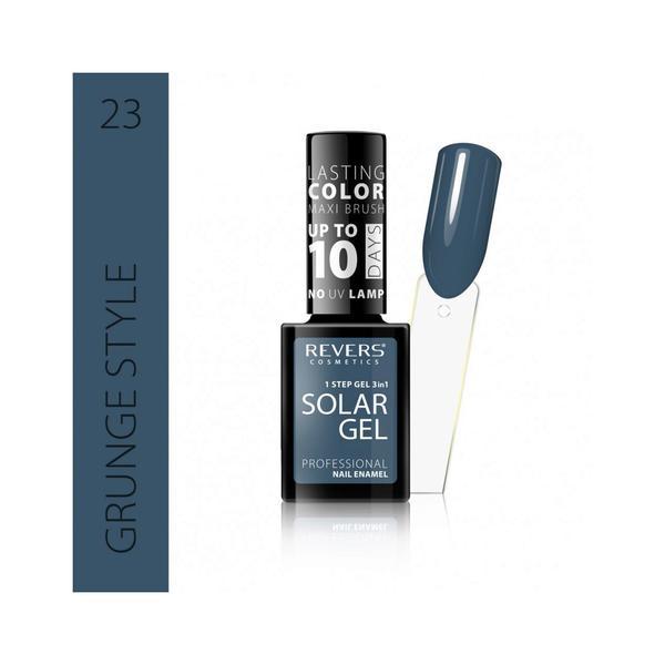 Lac de unghii solar gel, Revers, 12 ml, albastru, nr 23, grunge style