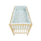 Lenjerie patut cu 5 piese 120x60cm Teddy Stelute Blue M2