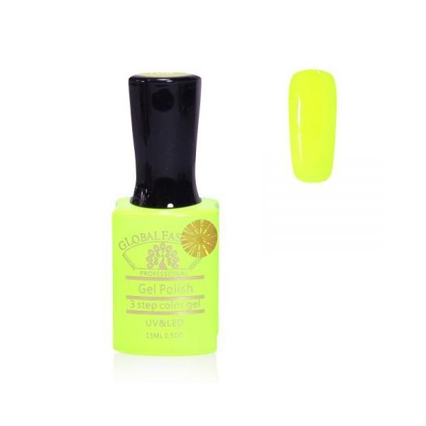 Oja semipermanenta, Global Fashion, Premium, 15 ml, Galben neon 108