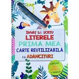 Invat sa scriu literele. Prima mea carte reutilizabila cu adancituri + pix magic si rezerve, editura Flamingo