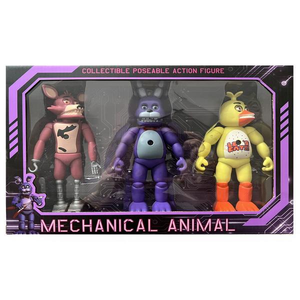 Set 3 figurine Five Nights at Freddy's cu proiectie personaj, 18 cm