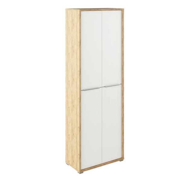 Dulap cu rafturi mdf stejar artizan alb Rioma 75x38x217.8 cm