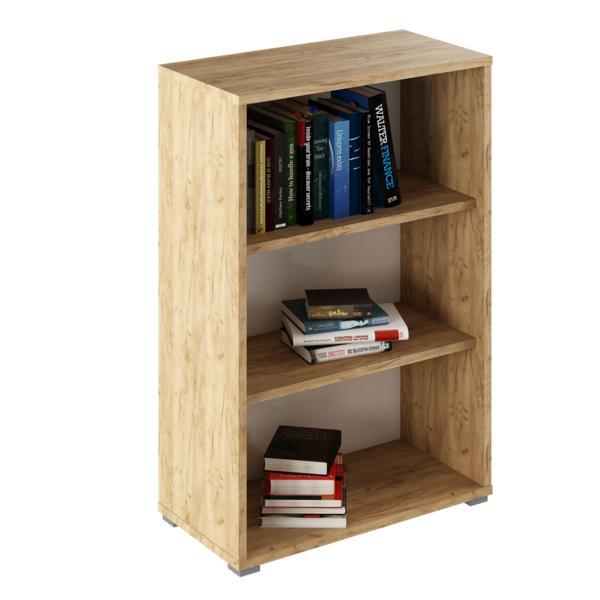 Biblioteca mdf natur stejar artisan alb Rioma 75x38x112.2 cm