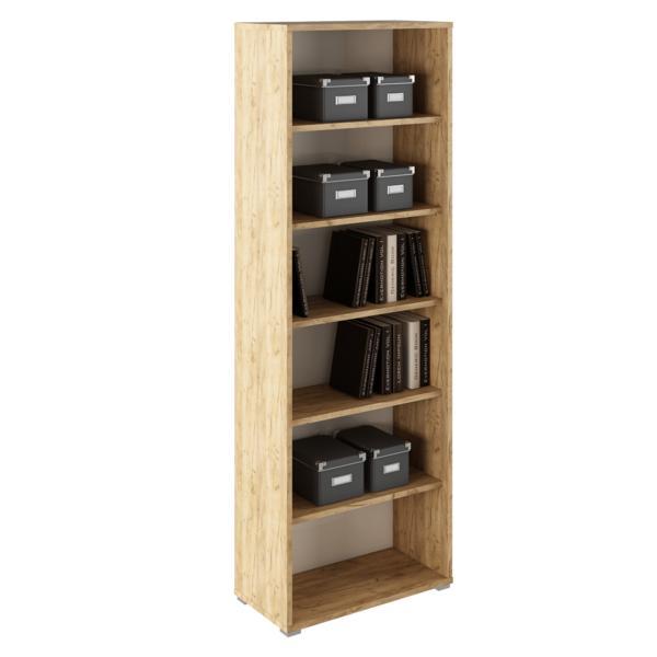 Biblioteca mdf natur stejar artisan alb Rioma 75x38x217.8 cm