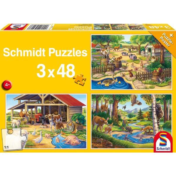 Puzzle 3 in 1. Animalele mele favorite