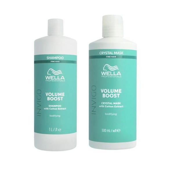 Pachet pentru Volum Wella Professionals Invigo Volume Boost Crystal: Sampon 1000 ml + Masca 500 ml