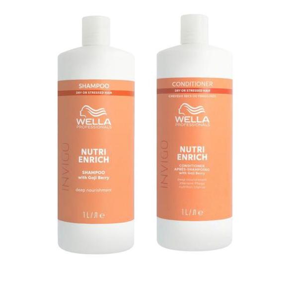 Pachet Intens Nutritiv - Wella Professionals Invigo Nutri Enrich: Sampon 1000 ml + Balsam 1000 ml