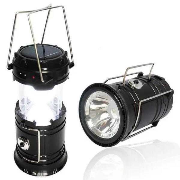 Felinar camping LED, extensibila, incarcare solara si functie incarcare dispozitive USB 13.5x9 cm, TS-35422, neagra