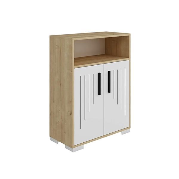 Dulap multifunctional Moon Stejar/Alb, 60 x 29.6 x 96 cm