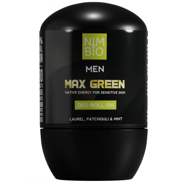 Deodorant Natural pentru Barbati - Nimbio Men Max Green Deo Roll-On, 50ml