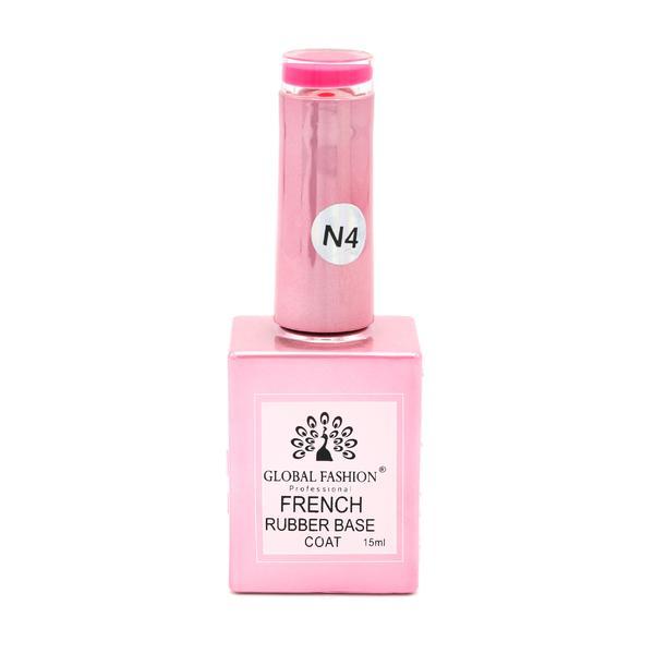 Baza Rubber Base Coat, French Neon, Global Fashion, 15 ml, Roz 04