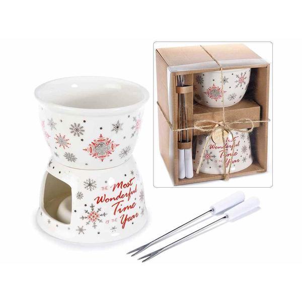 Set pentru ciocolata fondanta din portelan si cutie cadou Ø 12x14 cm