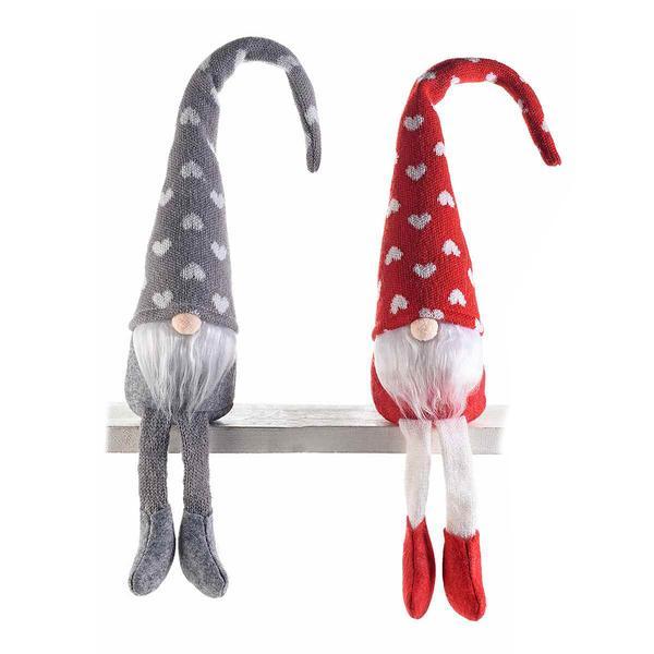 Set 2 figurine Mos Craciun textil 6x44 cm