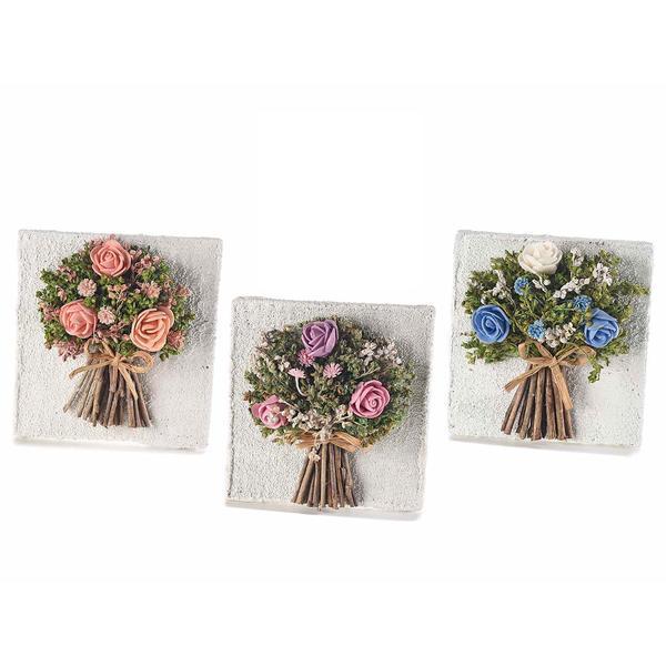 Set 3 decoratiuni perete Buchet 11x11.5 cm