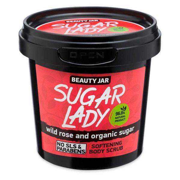 Scrub corporal cu trandafir salbatic si zahar organic, Sugar Lady, Beauty Jar, 180 g