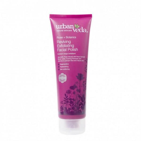 Exfoliant revitalizant pentru curatare faciala cu ulei de trandafir de Damasc pentru ten matur Reviving, Urban Veda, 125 ml