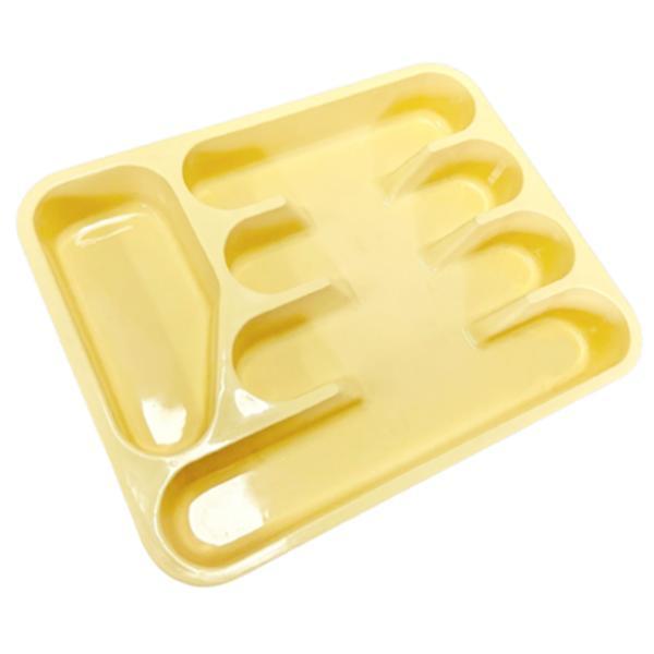 Suport tacamuri din plastic cu 5 compartimente, galben, 32.5 x 25.5 x 4 cm