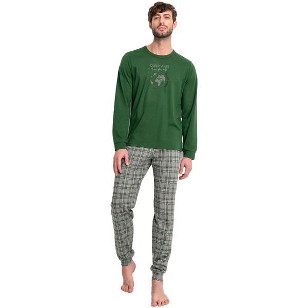 Pijama barbati Vamp 15957, XL, Bumbac, Verde