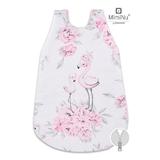 MimiNu - Sac de dormit pentru bebelusi, De iarna, Din bumbac, Cu fermoar lateral, Cu capse pe umar, 70 cm, 0 – 6 luni, 2.5 Tog, Peonie Pink