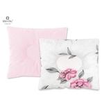 MimiNu - Perna bebelusi profilata, Cu doua fete, Cu functie anti-soc, Pufoasa, Din catifea si bumbac, 23x26 cm, Velvet Peonie Pink