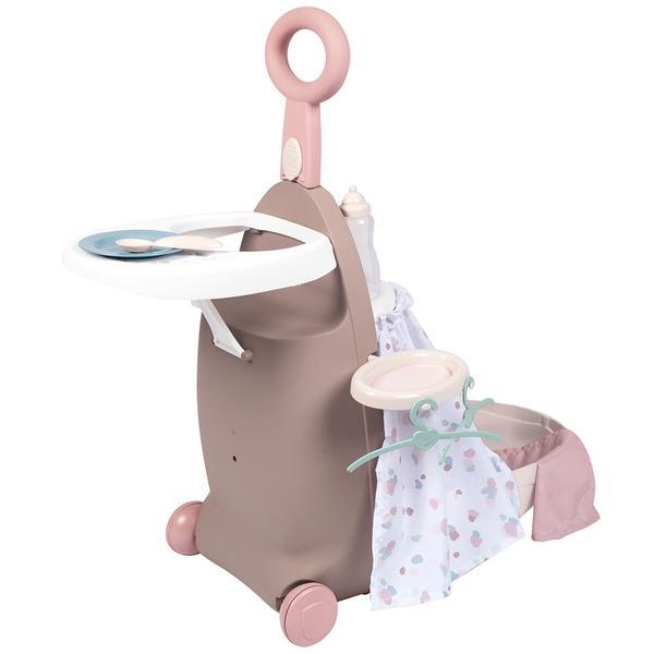 Valiza multifunctionala pentru papusi Smoby Baby Nurse 3 in 1 maro